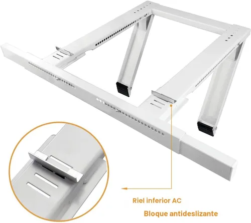 Vista 5 de Jeacent Soporte universal para aire acondicionado de ventana, sin taladrar, sin herramientas, soporte de CA de ventana resistente que soporta hasta