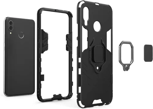 Vista 5 de LuluMain Compatible con Huawei Nova3, soporte de anillo de metal, a prueba de golpes, parachoques duro