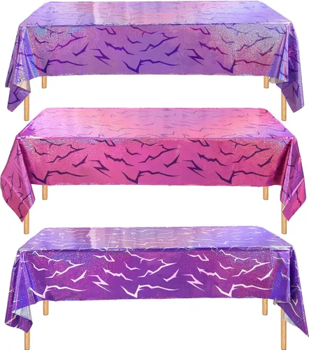 Vista 6 de 3 piezas de mantel de fiesta con lazos rosas de gatitos, lindo mantel de gatitos con puntos, rectangular desechable de 54×108 pulgadas, blanco