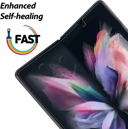 Vista 5 de Whitestone Dome [1 juego de 3 piezas] para Galaxy Z Fold 3 Protector de pantalla de alta calidad antigolpes, transparente HD, película EPU