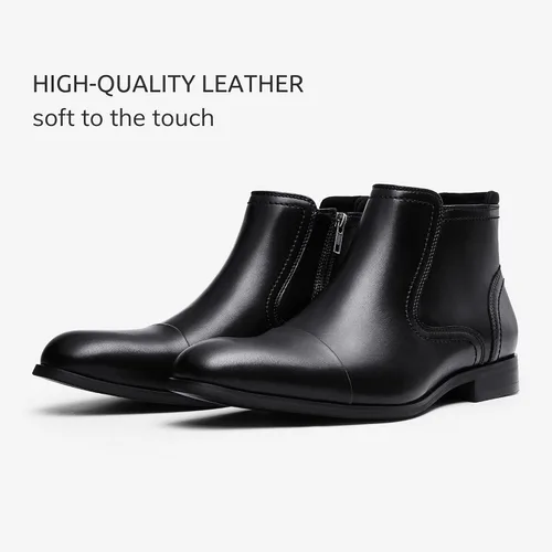 Vista 2 de Cestfini Botas Chelsea para hombre, cómodas botas de vestir de gamuza, botas de tobillo Chukka casuales para hombre