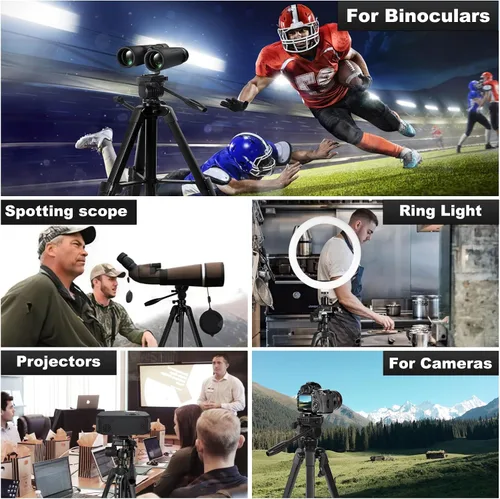 Vista 6 de Soporte de trípode para binoculares y alcance de detección - Trípode de video de viaje universal liviano - Compatible con alcance