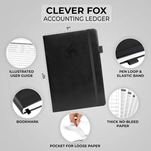 Vista 2 de Clever Fox Libro de contabilidad - Libro de contabilidad para pequeñas empresas y uso personal - Libro de cuentas columnar para rastrear dinero