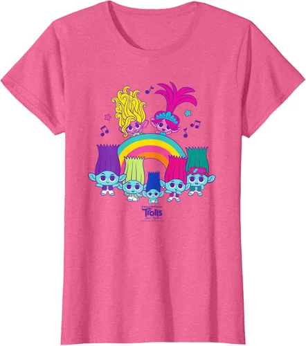 Vista 39 de Camiseta DreamWorks Trolls Band Together BroZone Poppy Viva Rainbow Negro