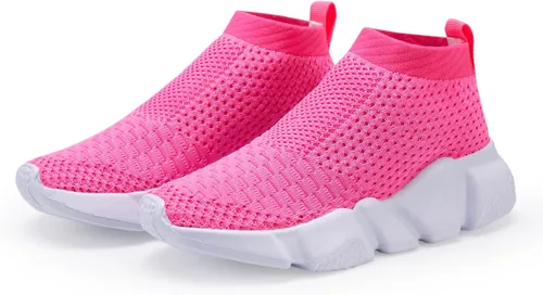 Vista 6 de Casbeam Zapatos deportivos para caminar y correr para niños y niñas, transpirables, ligeros, ligeros, a la moda (babero para niños pequeños)