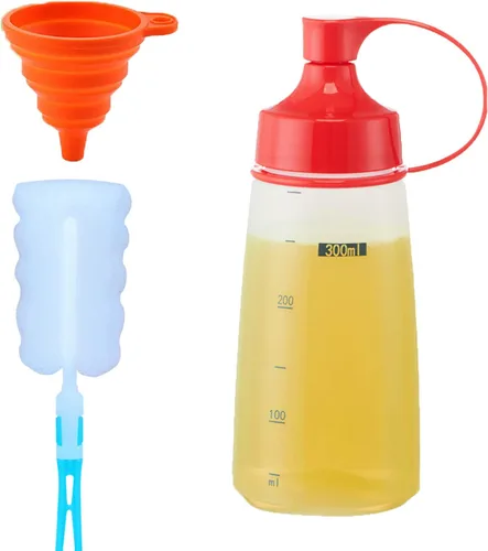 Vista 8 de Botellas exprimibles de condimentos para salsas, panqueques de plástico – boca ancha para cocina, ketchup mostaza, botella vacía para glaseado