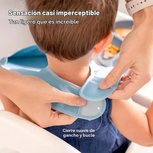 Vista 4 de KeaBabies - Paquete de 3 baberos impermeables para comer, ligeros, básicos