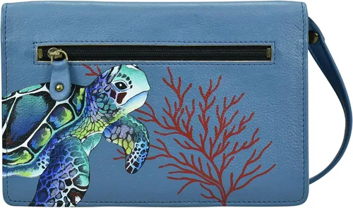Vista 11 de Anna by Anuschka Women’s Hand-Painted Genuine Leather Organizer Wallet On a String