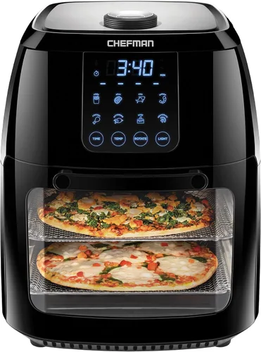 Vista 11 de Chefman Horno freidora de aire 5 en 1 de 12 cuartos de galón con temporizador digital, pantalla táctil y 12 ajustes preestablecidos, horno
