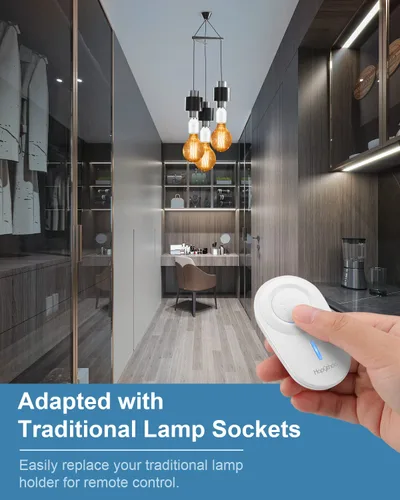 Vista 3 de Enchufe de luz de control remoto para 500 W E26/E27 base de bombilla soporte, sin cableado inalámbrico interruptor de luz kit accesorios de luz
