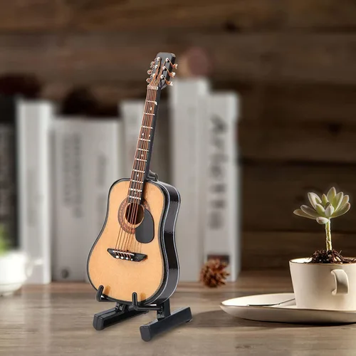 Vista 8 de Modelo de guitarra en miniatura, mini casa de muñecas de madera
