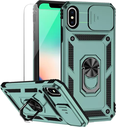 Vista 12 de M MAIKEZI Funda para iPhone X/iPhone Xs con cubierta para lente de cámara, protector de pantalla HD, protección contra caídas de grado militar