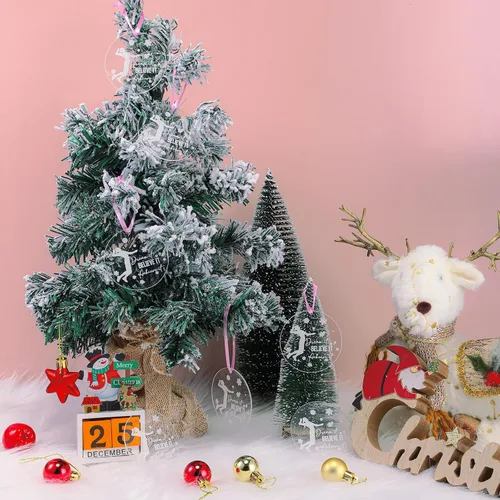 Vista 6 de 18 PIEZAS Adorno de Navidad de Voleibol Redondo de Acrílico Adorno Colgante de Jugador de Voleibol Adorno de Árbol de Navidad de Voleibol ¡Créelo!