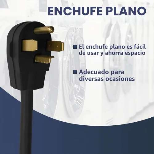 Vista 4 de EP Cable de secado de 4 puntas, 4 pies SRDT 10/4, cable de alimentación de extensión de electrodomésticos de 30 amperios, NEMA 14-30, negro