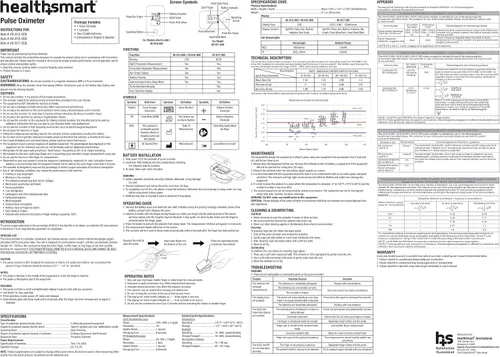 Vista 8 de Oxímetro de pulso HealthSmart para la yema del dedo que muestra el contenido de saturación de oxígeno en sangre, frecuencia de pulso y barra