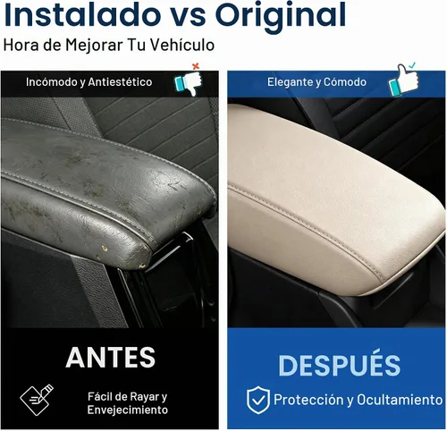 Vista 3 de AOMSAZTO Fundas para reposabrazos de consola central marfil para Corolla Toyota 2014-2019