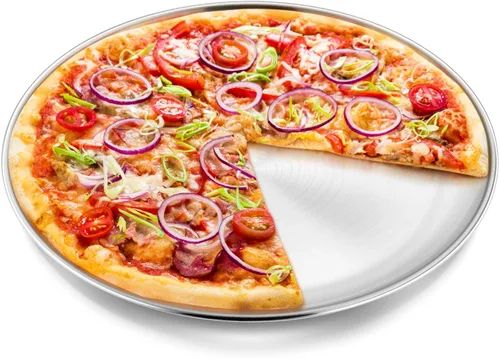 Vista 9 de P&P CHEF - Bandeja de pizza de acero inoxidable para hornear, 10 pulgadas, color negro