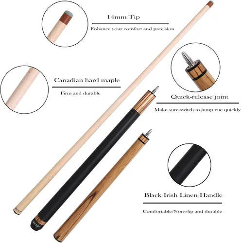 Vista 7 de CUEELF Break Jump Cue Hard Maple Shaft 13.5mm Bakelite Tip X-ZW