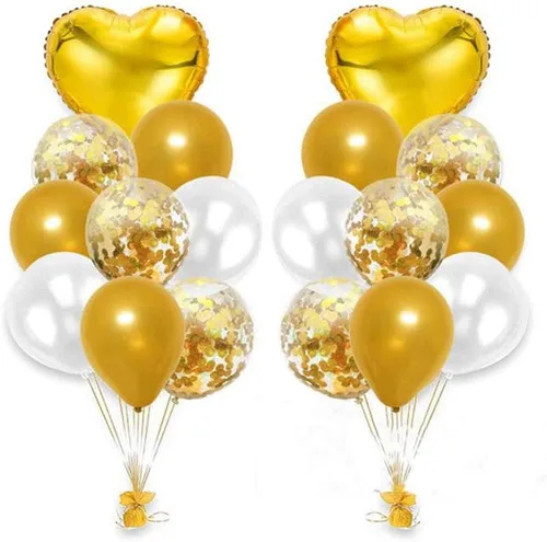 Vista 35 de 10 globos de papel de aluminio con forma de corazón de oro rosa, globos de helio, decoraciones de fiesta de cumpleaños, globos de boda para niños