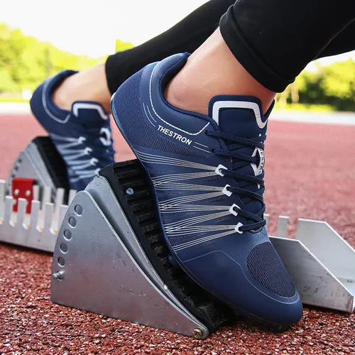 Vista 5 de Zapatos de pista y campo para hombres, mujeres, niños, zapatillas de deporte de pista de carreras de salto para niñas, zapatos profesionales