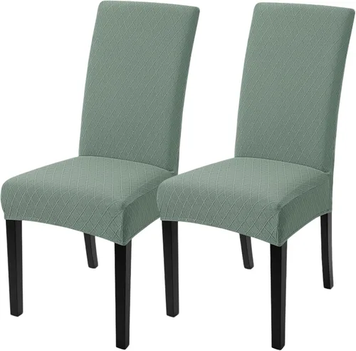 Vista 22 de SearchI Juego de 2 fundas elásticas para sillas Parsons de comedor, fundas elásticas con estampado de elastano, extraíbles, lavables, fundas