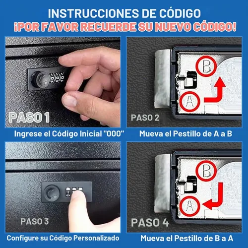 Vista 9 de Caja fuerte de buzón de pared con cerradura para negocios - Caja de seguridad resistente de 1.2mm con código - Caja de seguridad vertical a prueba