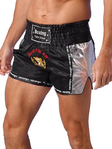 Vista 3 de Pantalones cortos de boxeo Muay Thai para hombre, pantalones cortos de kickboxing, artes marciales, entrenamiento, gimnasio, entrenamiento
