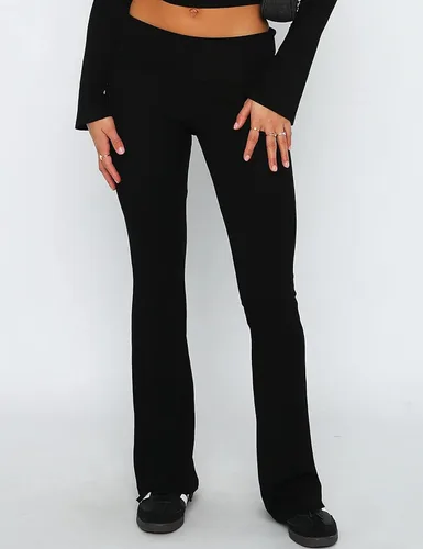 Vista 2 de Luckinbaby Pantalones ajustados acampanados para mujer, leggings plegables, elásticos, corte de bota, pantalones de yoga Y2K