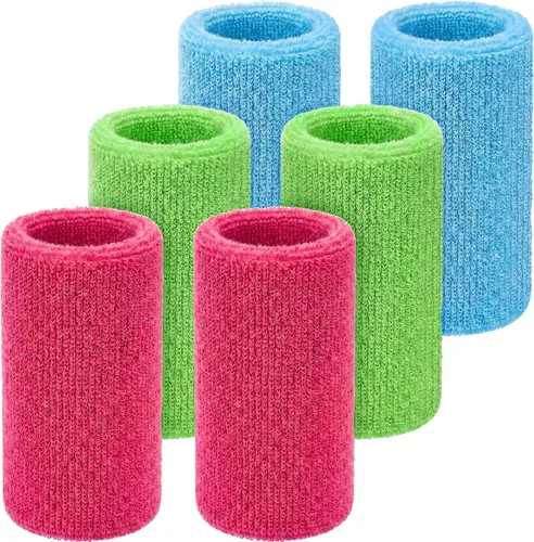 Vista 14 de WILLBOND Bandas de sudor de muñeca de 6 pulgadas para hombres y mujeres, elásticas, atléticas, largas, absorbentes, para baloncesto, tenis, correr