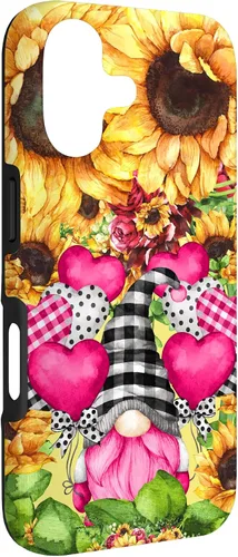 Vista 3 de Cute Sunflower Pattern for Women Pink Valentines Gnome Case for iPhone 17