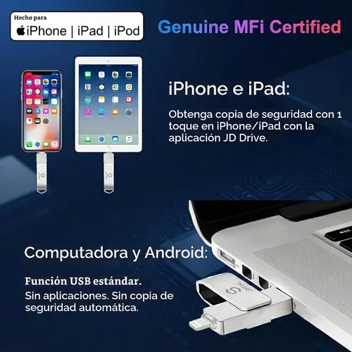 Vista 7 de True Capacity 256 GB MFi certificado iPhone Photo Stick, unidad flash 3