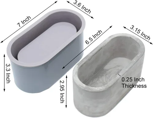 Vista 2 de Moldes de silicona para maceta de hormigón, para plantas suculentas, base incluida, hazlo tú mismo