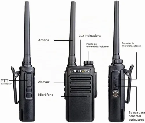 Vista 11 de Retevis Walkie Talkies impermeables RT47 IP67 con micrófono, construcción Negro