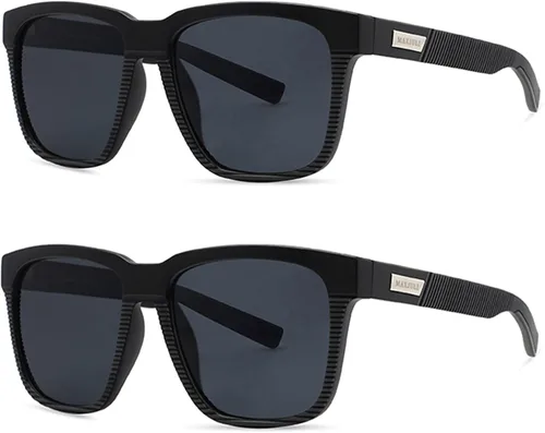 Vista 8 de MAXJULI Gafas de sol polarizadas para hombres y mujeres 8023 A1-negro/Gris