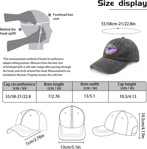 Vista 3 de devor Gorras de béisbol con hongos mágicos para papá, gorra divertida para hombre