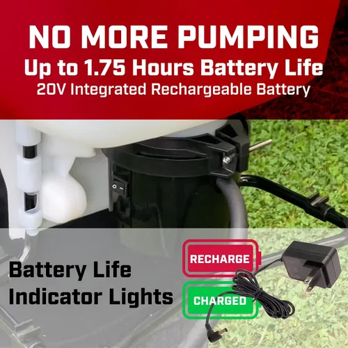 Vista 4 de Chapin International 60124 - Rociador de mochila recargable con batería interna de 4 galones, 20 V, fabricado en los Estados Unidos, 1 paquete