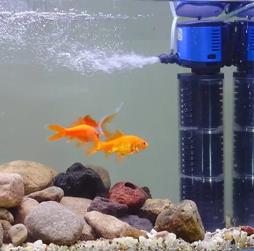 Vista 10 de Filtro de acuario ajustable para tanque de tortugas de peces de 20 a 40 galones, filtración bioquímica 4 en 1, potentes bombas y filtros sumergibles