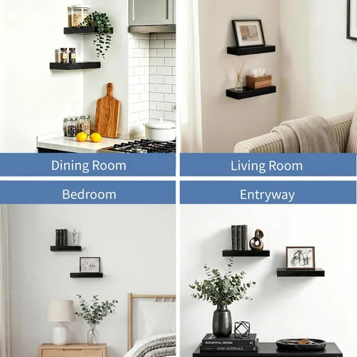 Vista 9 de Estantes flotantes de baño para pared, estantes de baño sobre el inodoro, estantes de pared y estante para libros, estante colgante, estantes