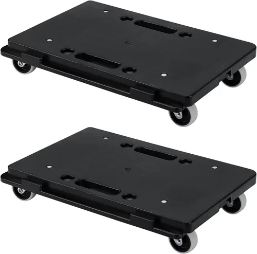 Vista 8 de 2 unidades de carrito plano grande, capacidad de 1760 libras, carrito móvil resistente, 4 ruedas, rectangular, multifuncional, transportador