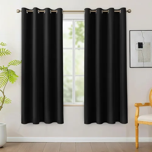 Vista 20 de BONZER - Juego de 4 paneles de cortinas 100% opacas, cortinas de ventana con aislamiento térmico y bloqueo de luz, de 63 pulgadas de largo, cortina