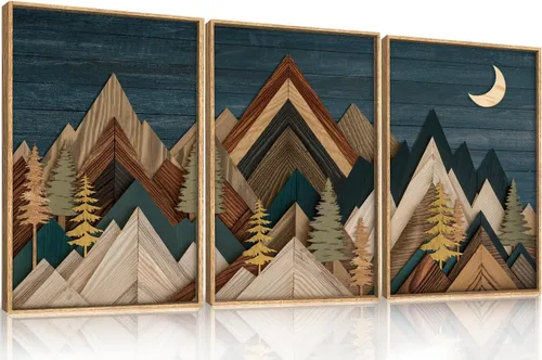 Vista 50 de HPINUB - Lienzo decorativo abstracto moderno para pared, juego de 3 impresiones artísticas enmarcadas, pintura de pared grande en blanco y negro, 16