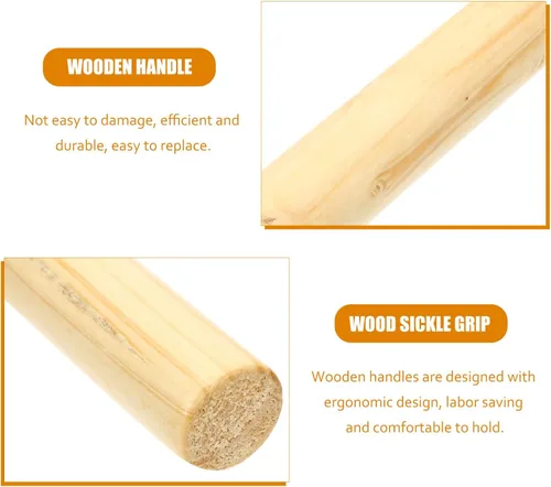 Vista 3 de 4 piezas de mango de pala de madera de repuesto manijas de madera antideslizante mango de madera dura jardinería hoces