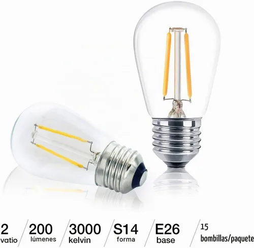 Vista 2 de Brightech Ambience PRO - Bombillas LED de repuesto, bombillas LED Edison de plástico vintage de 2 W, 3000 K blanco neutro regulable para exteriores