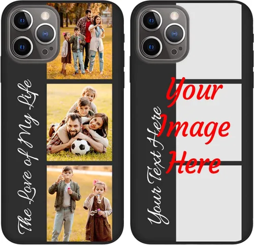 Vista 8 de Funda de teléfono con foto personalizada para iPhone 12 Pro, imagen/texto personalizado, funda negra delgada y suave, regalo único de nicho