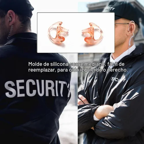 Vista 4 de HYS audífono con tubo acústico, solo para escucha policial, de 1.3 pulgadas, con molde para bocina y micrófono