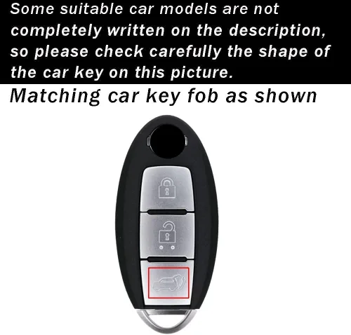 Vista 2 de ontto Funda para llavero de 3 botones para Nissan Car Key Skin Fit para Infiniti Smart Remote Keycover Beige Beige (llavero R)