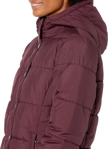 Vista 4 de Tienda Essentials - Abrigo abombado y pesado de manga larga con capucha para mujer (disponible en talla extragrande)