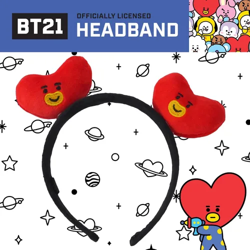 Vista 36 de Concept One BT21 LINE FRIENDS - Diadema bordada de felpa 3D para mujer, Chimmy