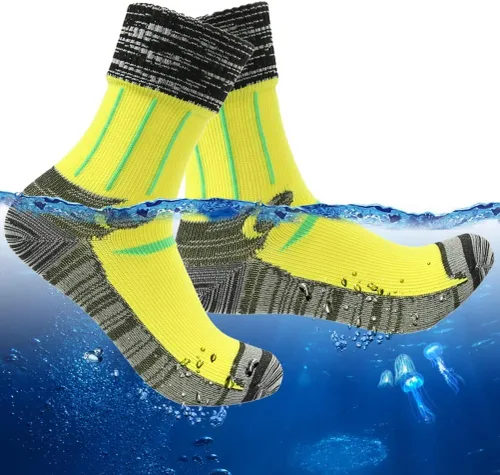 Vista 16 de RANDY SUN Calcetines impermeables, calcetines unisex para senderismo, vadeo, trail running, kayak, tipo crew