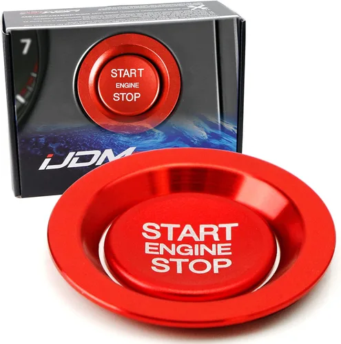 Vista 10 de iJDMTOY Botón de arranque de motor sin llave de aluminio azul y anillo circundante compatible con modelos más nuevos de Range Rover/Discovery o XJ